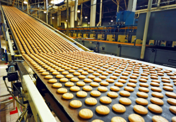 Conveyor with cookies